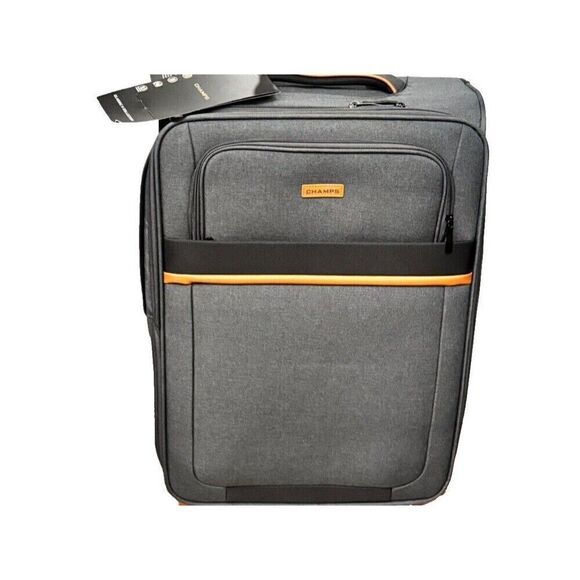 CHAMPS Classic II Collection 1-piece Softside Luggage  suitcase 24”Grey GREY - Picture 3 of 7